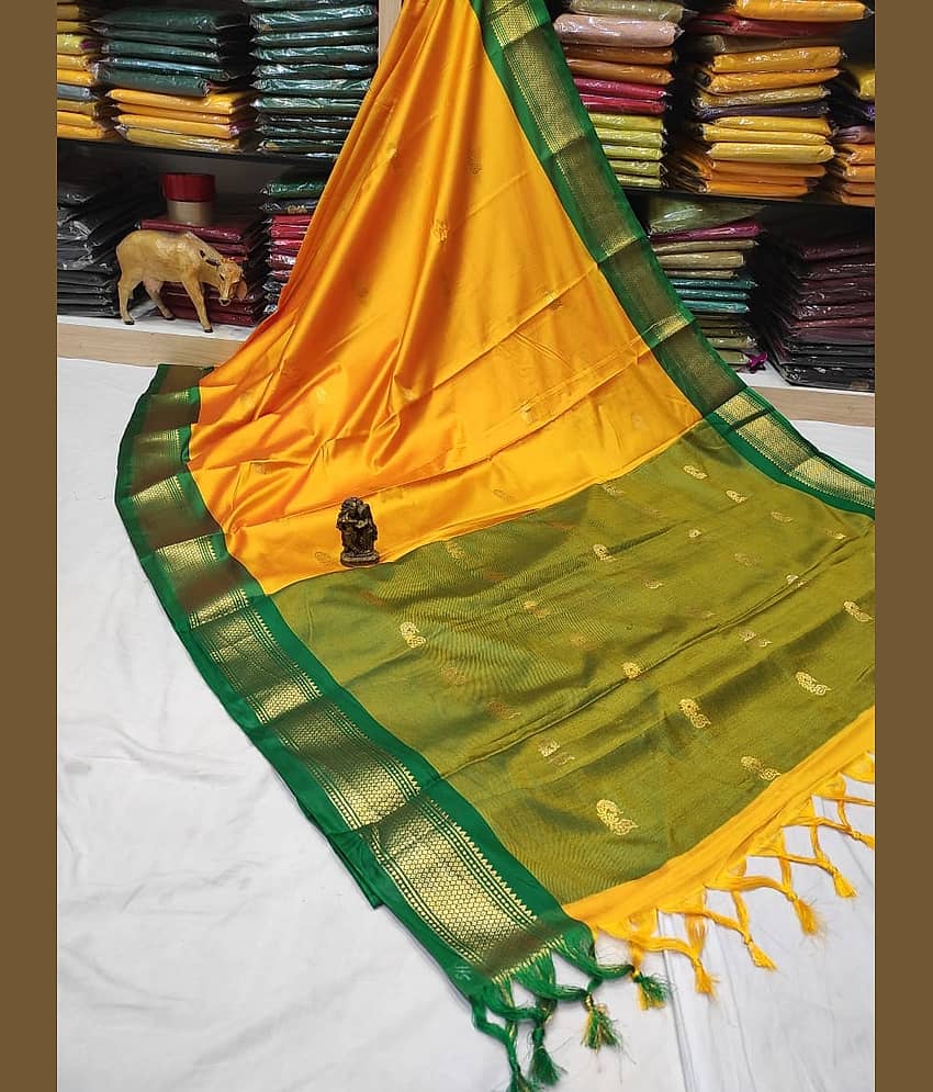 FAB SILK Cotton Silk Woven Saree With Unstitched Blouse Piece ( Pink )