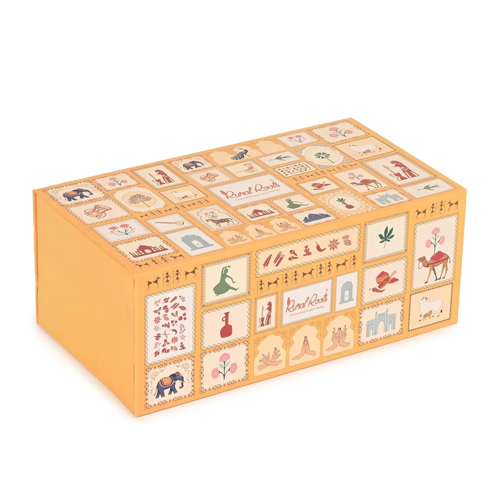 Rural Roots Swarna Sutra Diwali Gift Hamper | Healthy Honey & Ghee Duo Festive Box | Wholesome Corporate & Family Gifting | Raw Honey, A2 Gir Cow Ghee, Diya Set, Shubh Labh & Greeting Card view 2