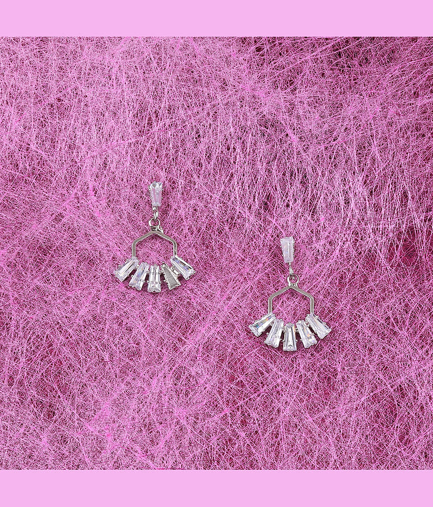 SILVER SHINE Silver Plated Charm Stylish Stud Earring For Women Girl view 2