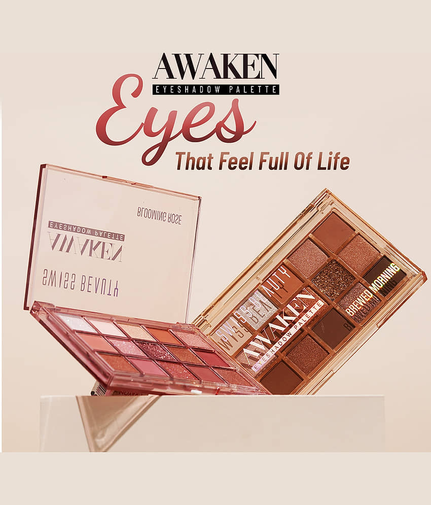 Swiss Beauty Awaken Eyeshadow Palette | Matte + Shimmer Finish - 11g, Brewed Morning view 2