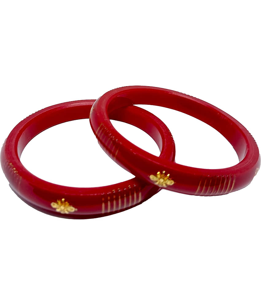 Bovzen Red Bangle ( Pack of 2 ) view 2