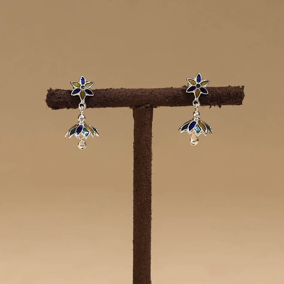 Multicolor - Handcrafted Paka Meenakari Earrings 116