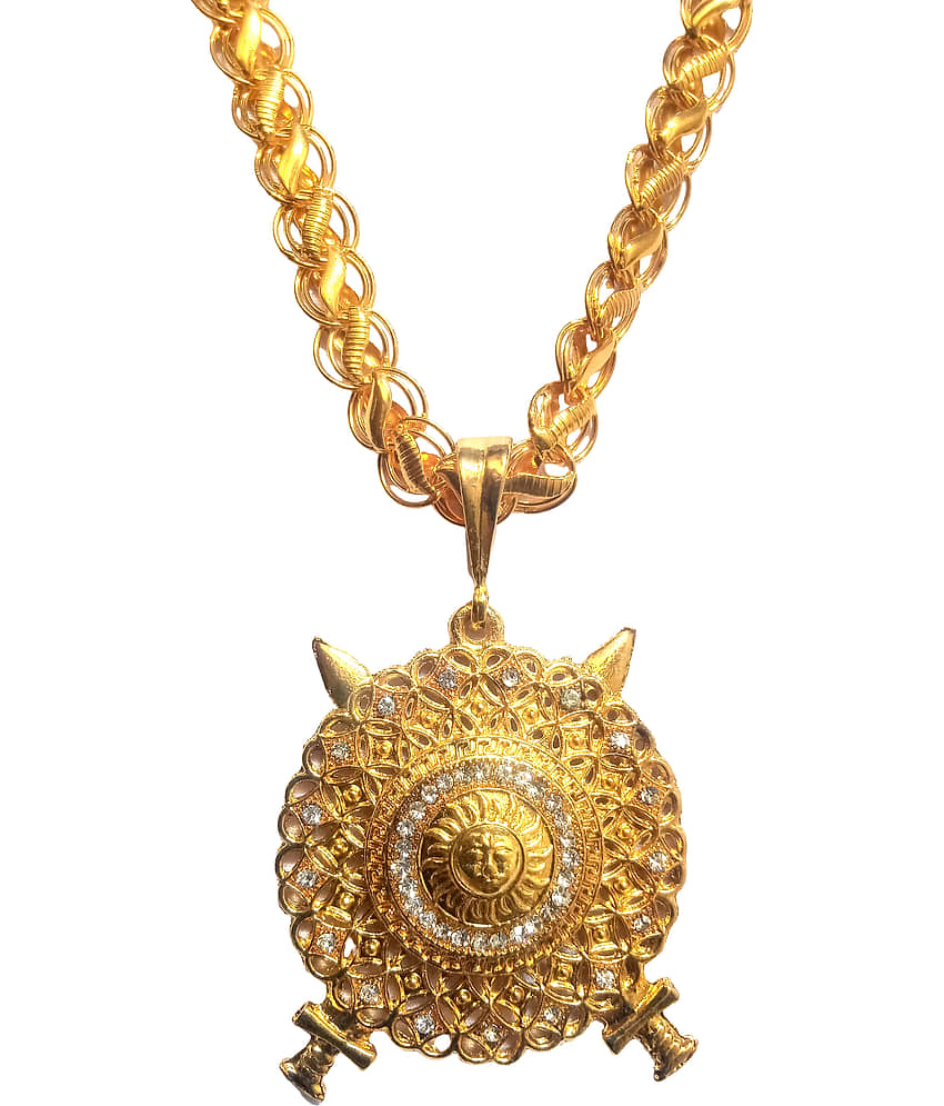 KRIMO GOLD PLATED PENDANT AND CHAIN FOR MEN OR BOYS-100389 view 2