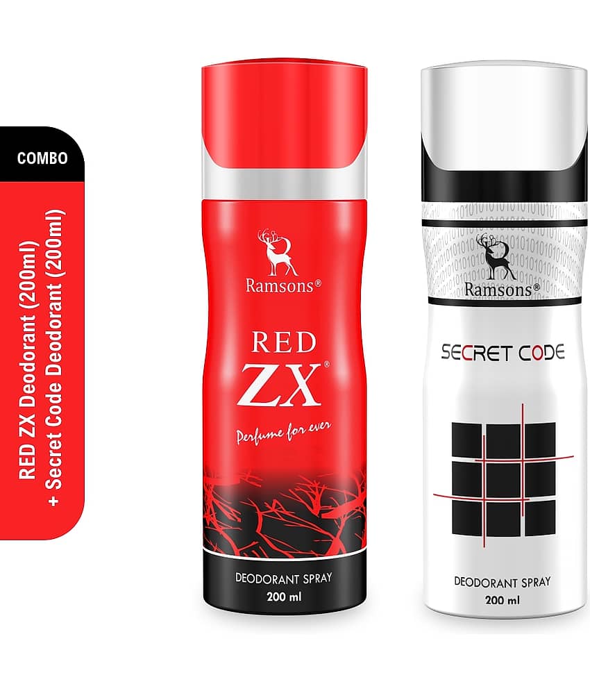 Ramsons - RED ZX & SECRET CODE Deo for Men 200ml each ( Pack of 2 ) view 2