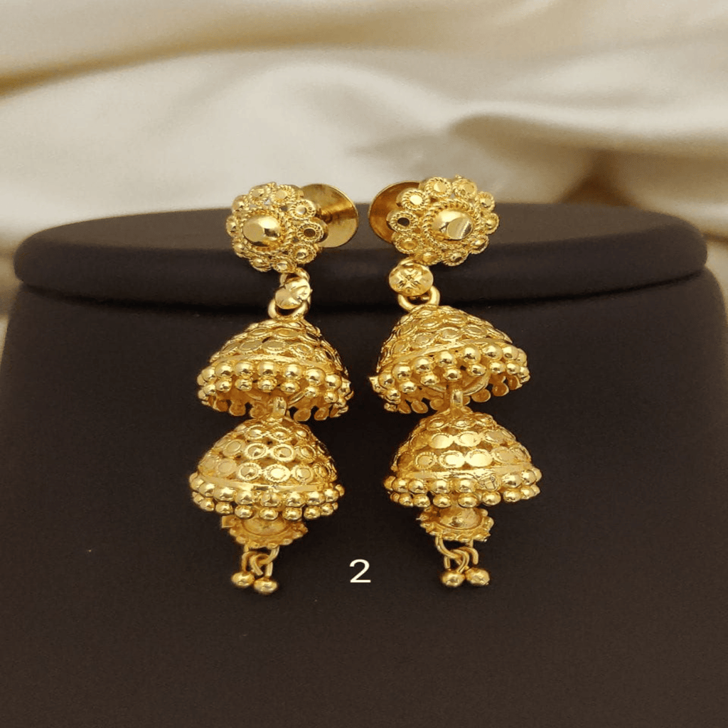 New Gold Plated Dhaga mangalsutra For Women's (RK_DM-4) & Earrings Jhumkhas Gold Jhumka Charming Women's and Girls (RK_JE-2) (COMBO PACK OF 1 PIC & 1 PAIRS) view 2