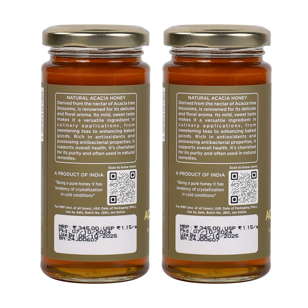 Sanjeevani Organics 100% Natural Acacia Honey 300g – Authentic and Natural Honey, Pack of 2 view 2