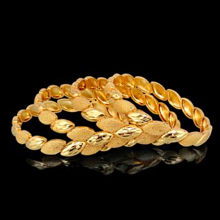 18k One Gram Gold Plated Traditional Designer Pack of 4 Bangle Set For Women view 2