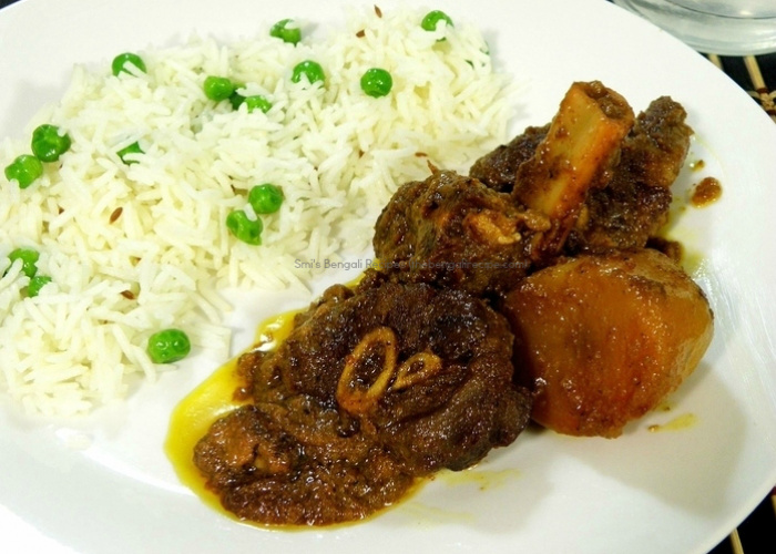 Kosha mangsho with ghee pulao