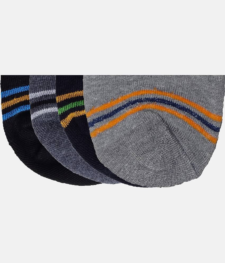 Kolor Fusion Cotton Blend Men's Striped Multicolor Ankle Length Socks ( Pack of 4 ) view 2