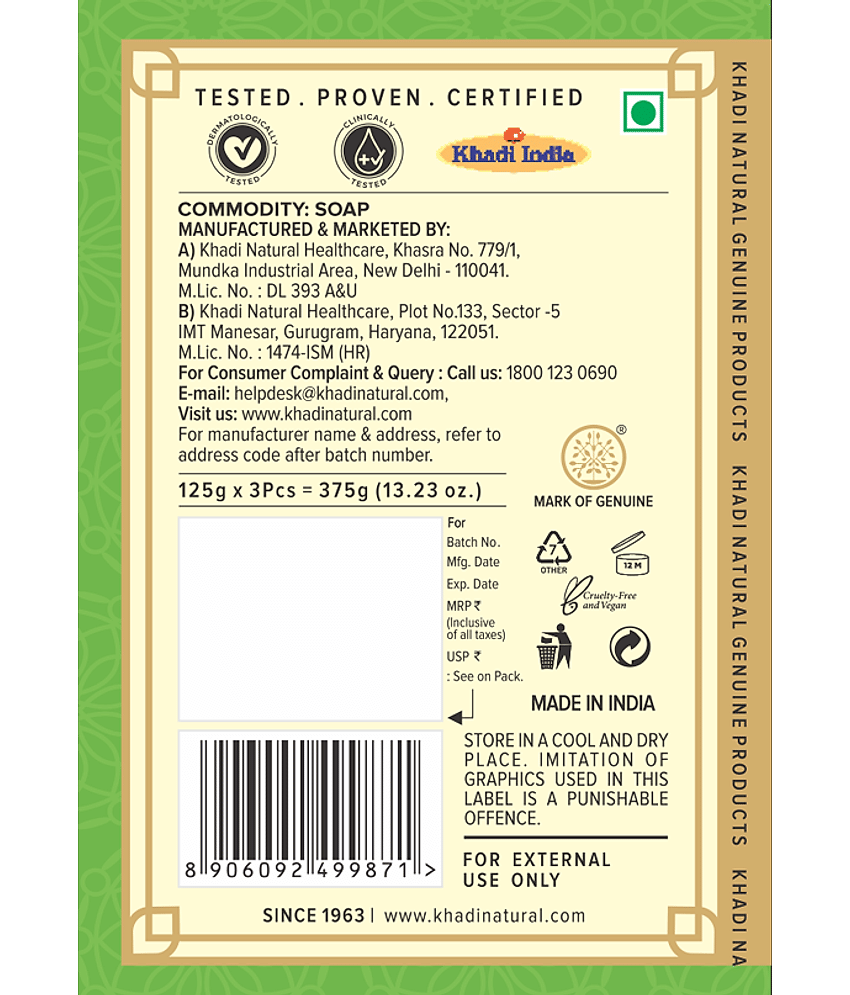 khadi natural Freshness Soap for All Skin Type ( Pack of 3 ) view 2