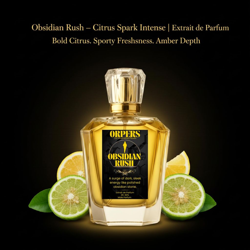 ORPERS Obsidian Rush Eau de Parfum for Men | Citrus Bergamot Amber Musk | Premium Extrait de Parfum | Long Lasting Men's Fragrance view 2