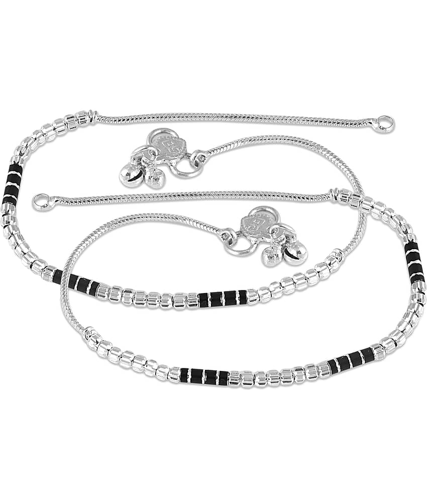 HEER COLLECTION - Silver Anklets ( Pack of 2 ) view 2