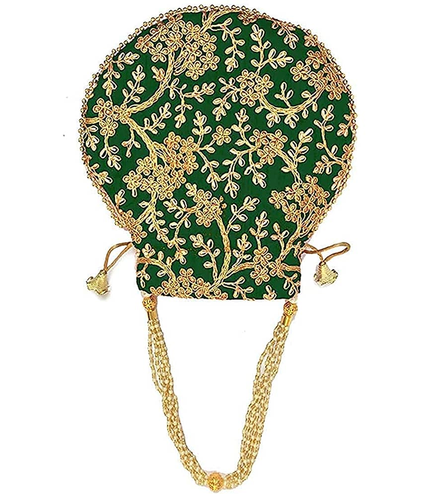 Apratim Green Silk Potli view 2