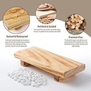 VK HANDICRAFT Wood Riser Soap Stand Wood Pedestal Soap Stand Wooden Riser for Bathroom Stool Indoor Outdoor Plants Stand view 2