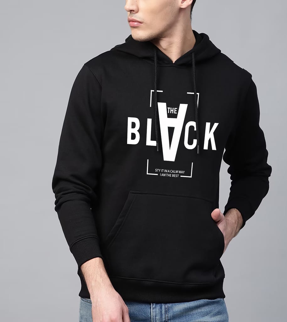 SCOTT FINCHER Men's Black Graphic Printed Hoodie : AA(RSHOD)BLACK_03 view 2