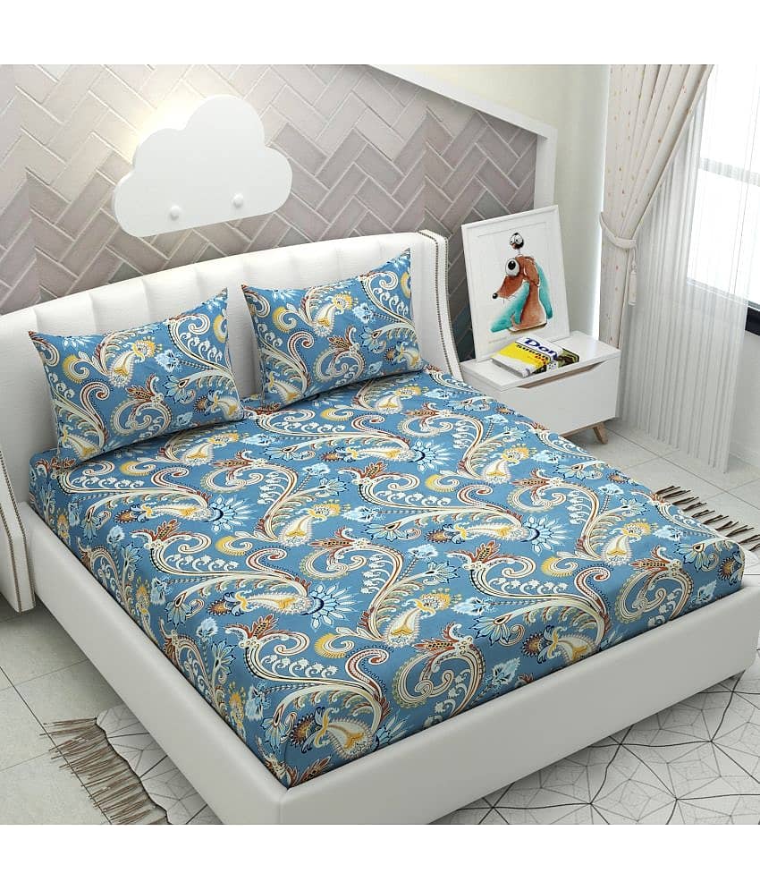 Apala Microfiber Double Bedsheet ( Sky Blue )