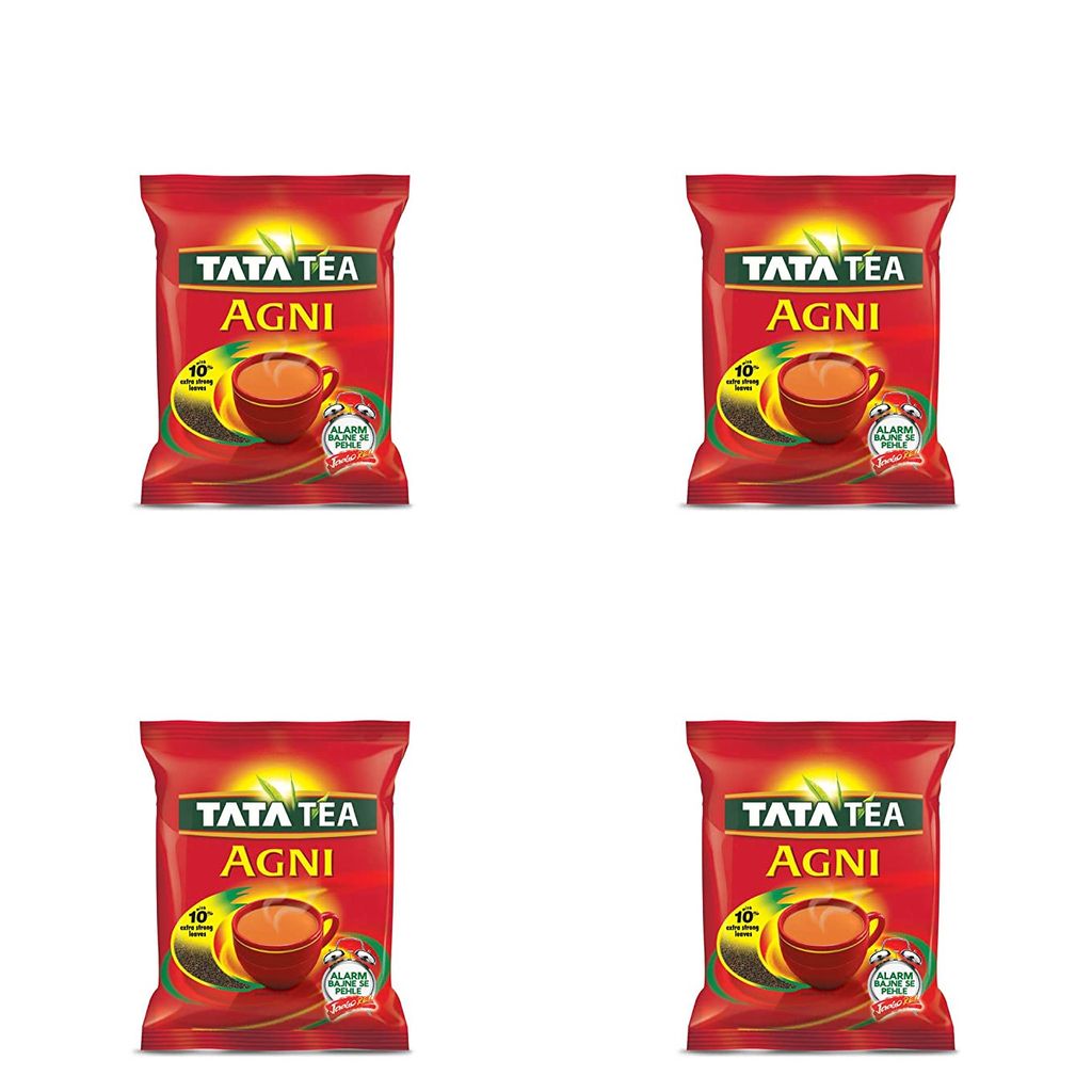 Tata Tea Agni | Strong Chai | Leaf Tea | 250 gm each | Pack of 4 | 1 Kg + Green Elaichi 25 gm