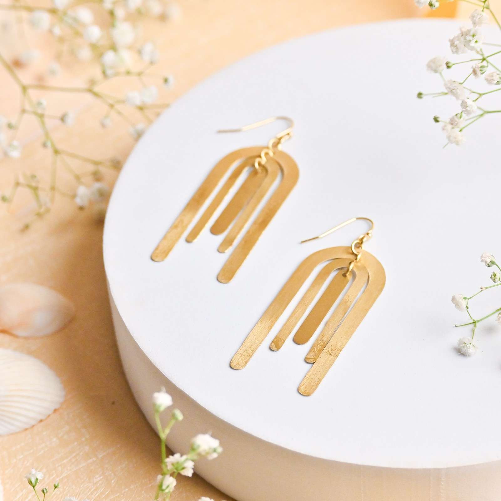 Handcrafted Brass Long Earring view 2