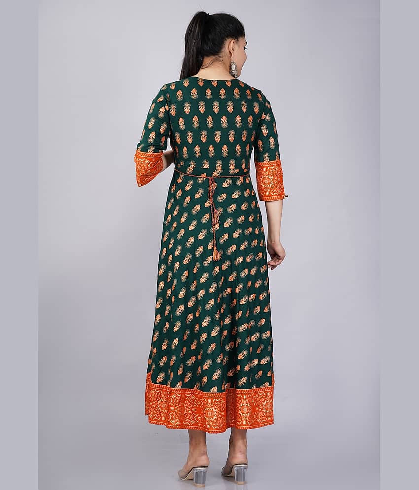 Mishree Collection - Blue Rayon Women's Anarkali Kurti ( Pack of 1 ) view 2