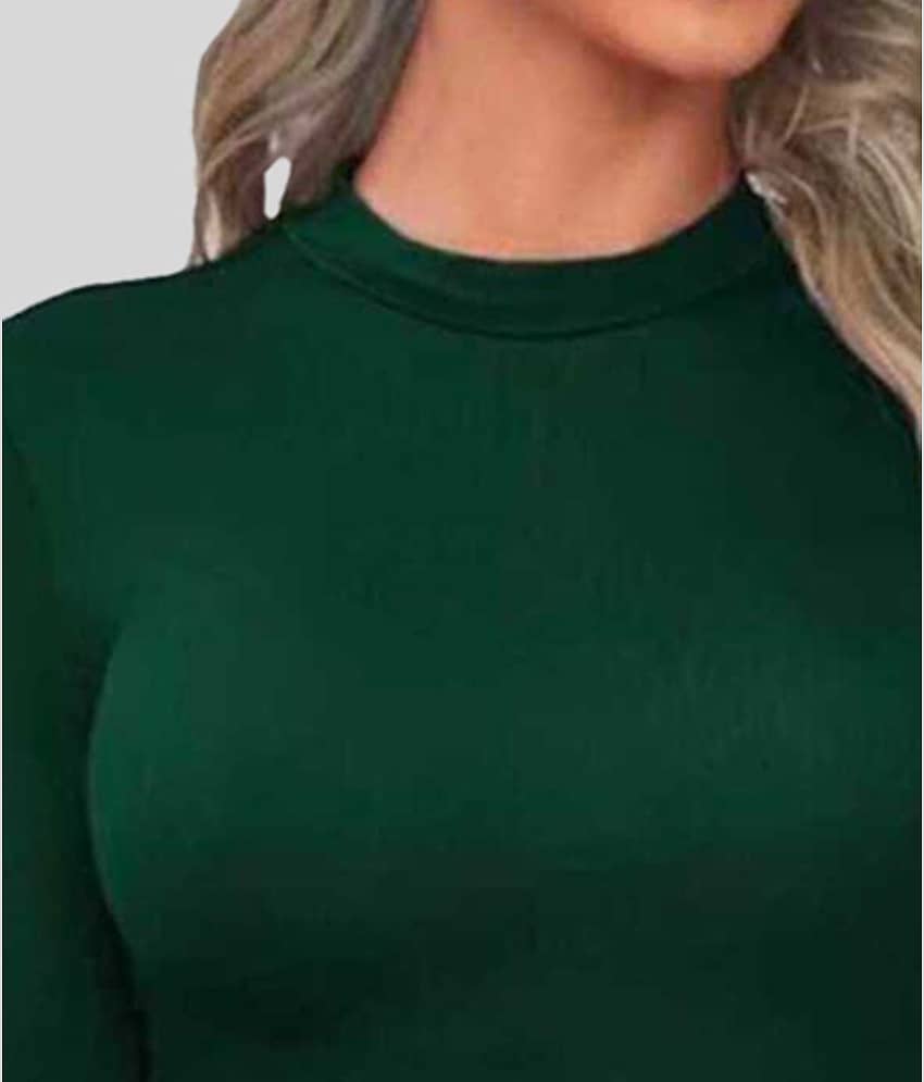 Dream Beauty Fashion Women's Polyester Crop Top ( Green ) view 2