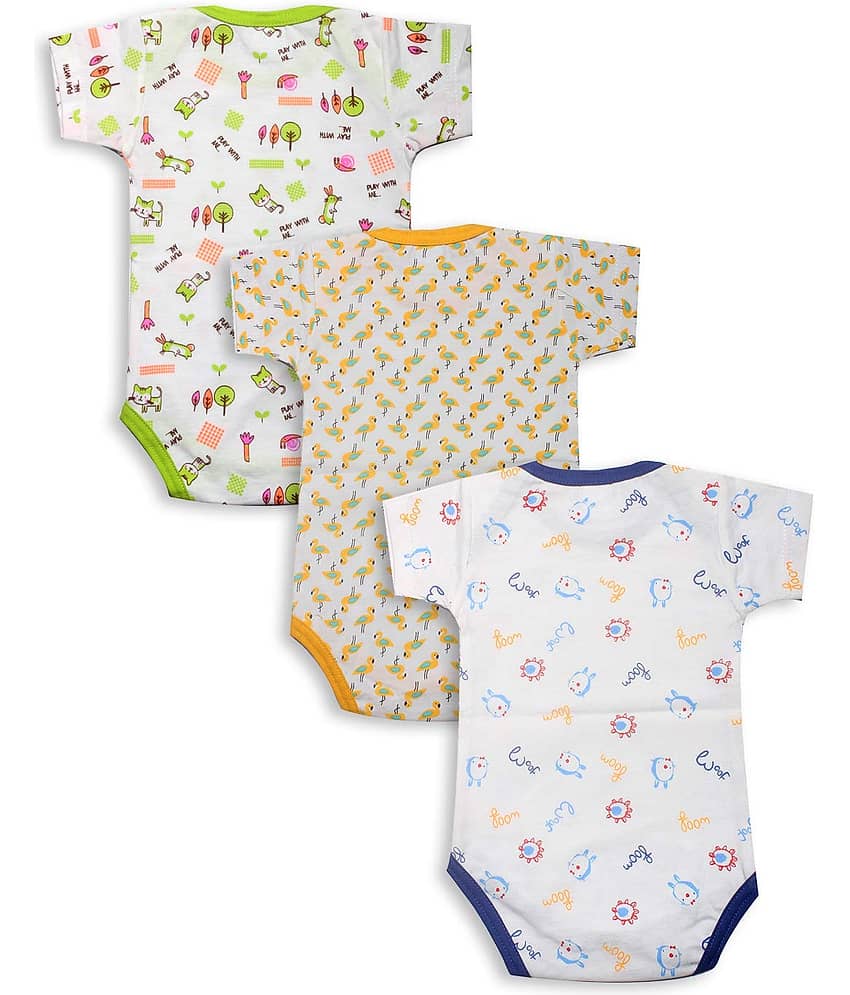 INFANT Pack of 3 Baby Boys 100% Cotton Bodysuit ( Multi Color ) view 2