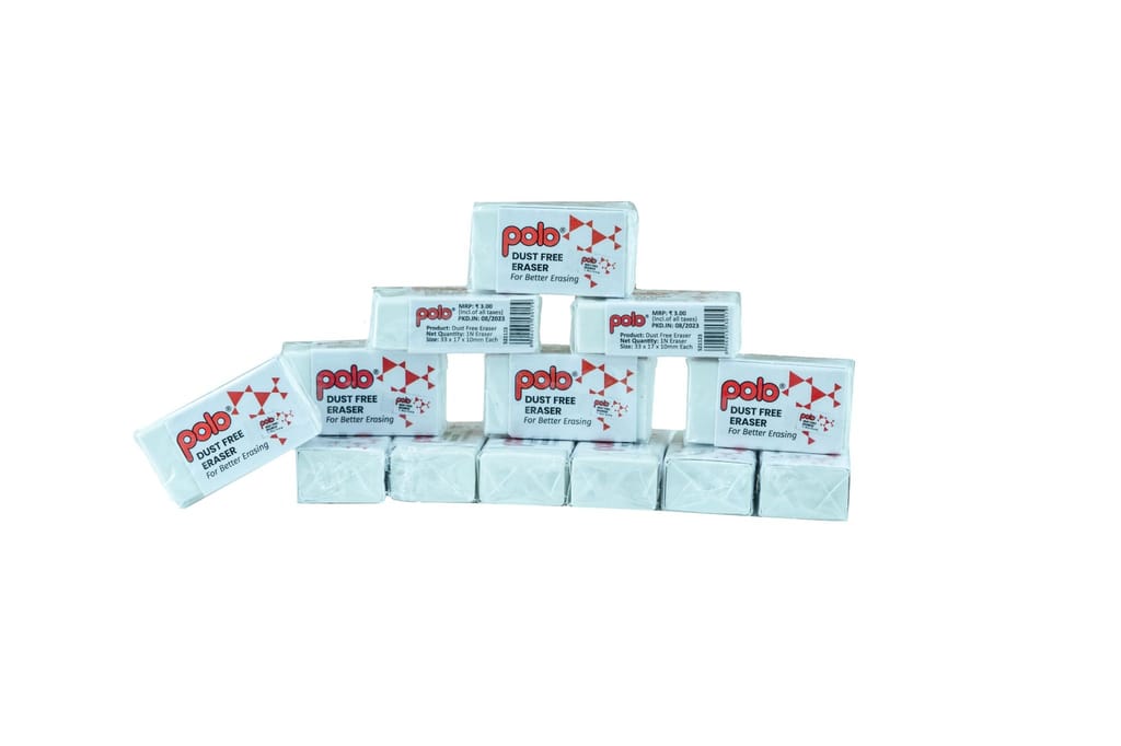 polo dust-Free erasers Pack of 2 Sets (20 erasers per Set) | Smooth & Clean Erasing | Non-Toxic & Break-Resistant | Ideal for Students, Artists & Office use view 2