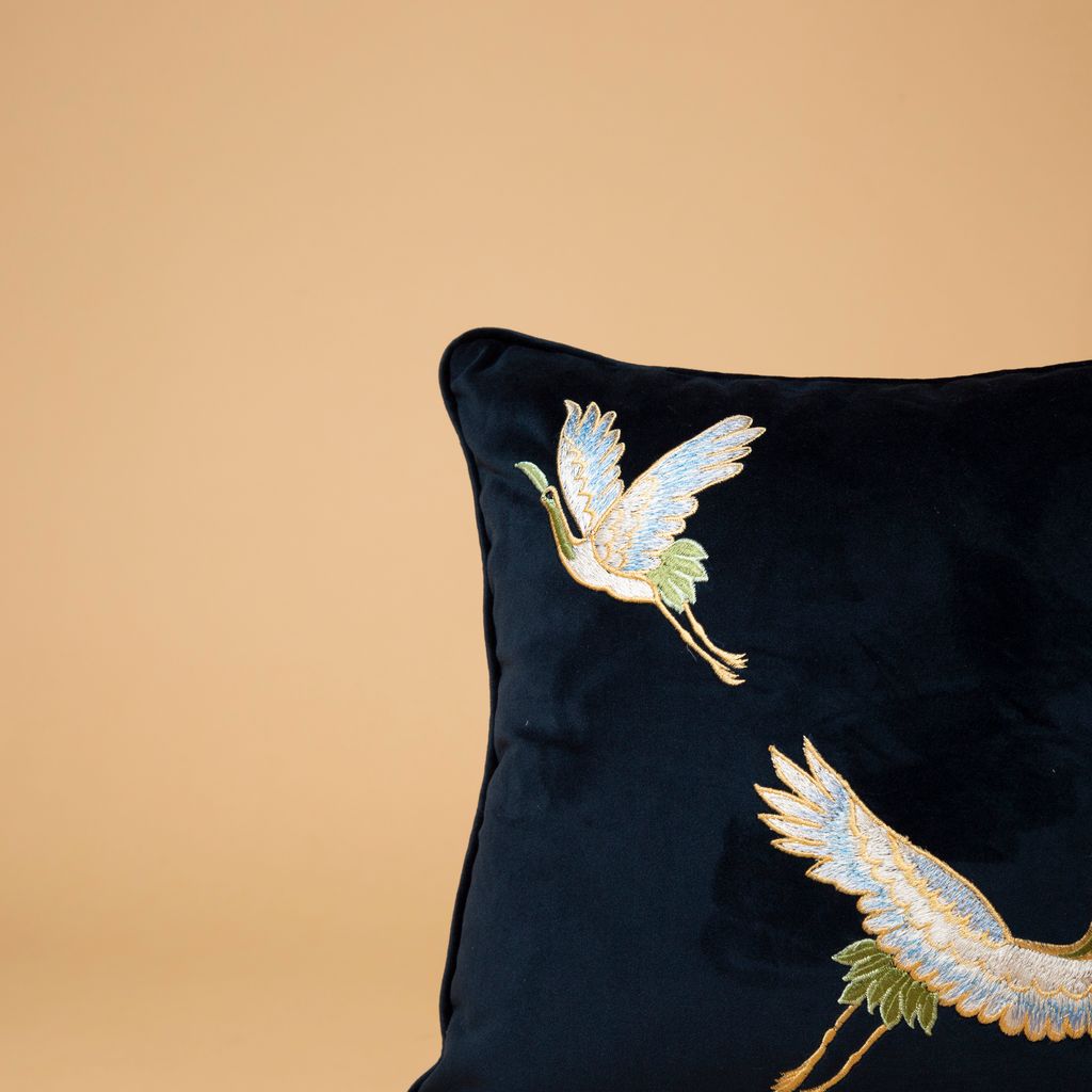 Chann Studio - Grus Navy Velvet Cushion Covers view 2