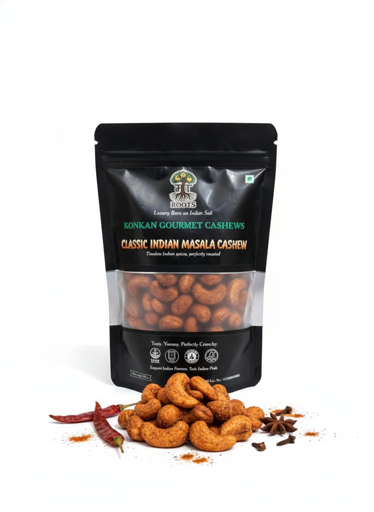 Maa Roots Classic Masala Cashews 200g | Traditional Indian Masala Flavoured Konkan Cashews | Premium Whole Kaju | Rich & Aromatic Snack view 2