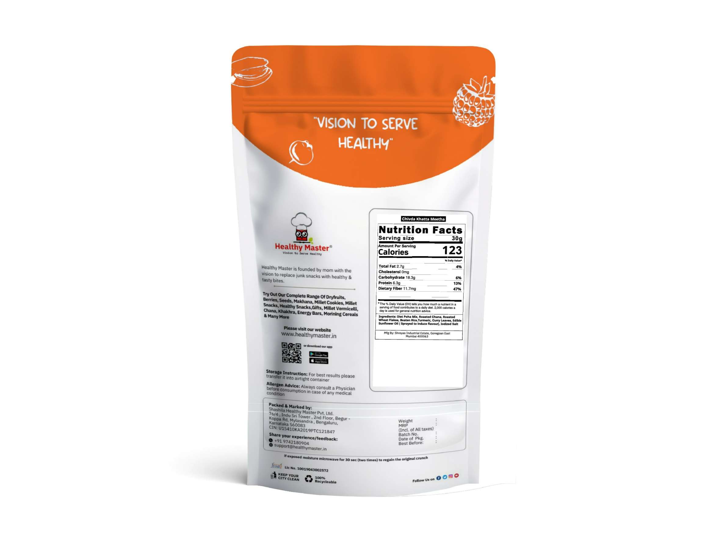 Healthy Master Chivda Khatta Meetha - 150 Gram view 2