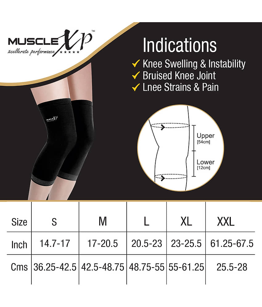 MuscleXP DrFitness+ Knee Cap & Brace Knee Compression Support For Men & Women, Gym, Cycling, Running and Exercise, Knee Brace Joint Pain Relief (Large) view 2
