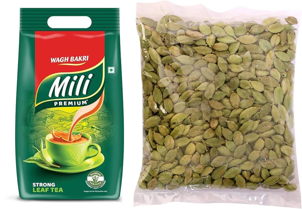 Wagh bakri Mili Leaf Tea | 1 Kg pack + Green Elaichi 25 gm