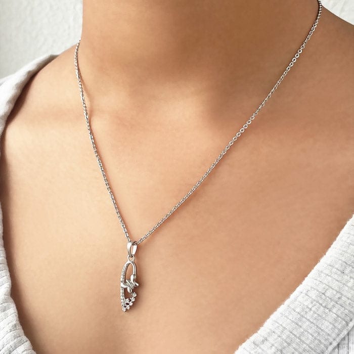 Silver Serene Pendant with Chain view 2