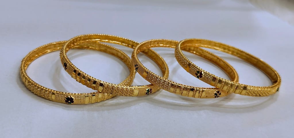 Gold Plated Bangles Set of 4 view 2