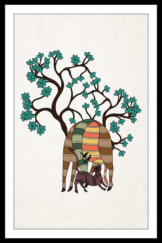 UNDER THE BODHI TREE 16in X 24in WITH BLACK FRAME view 2