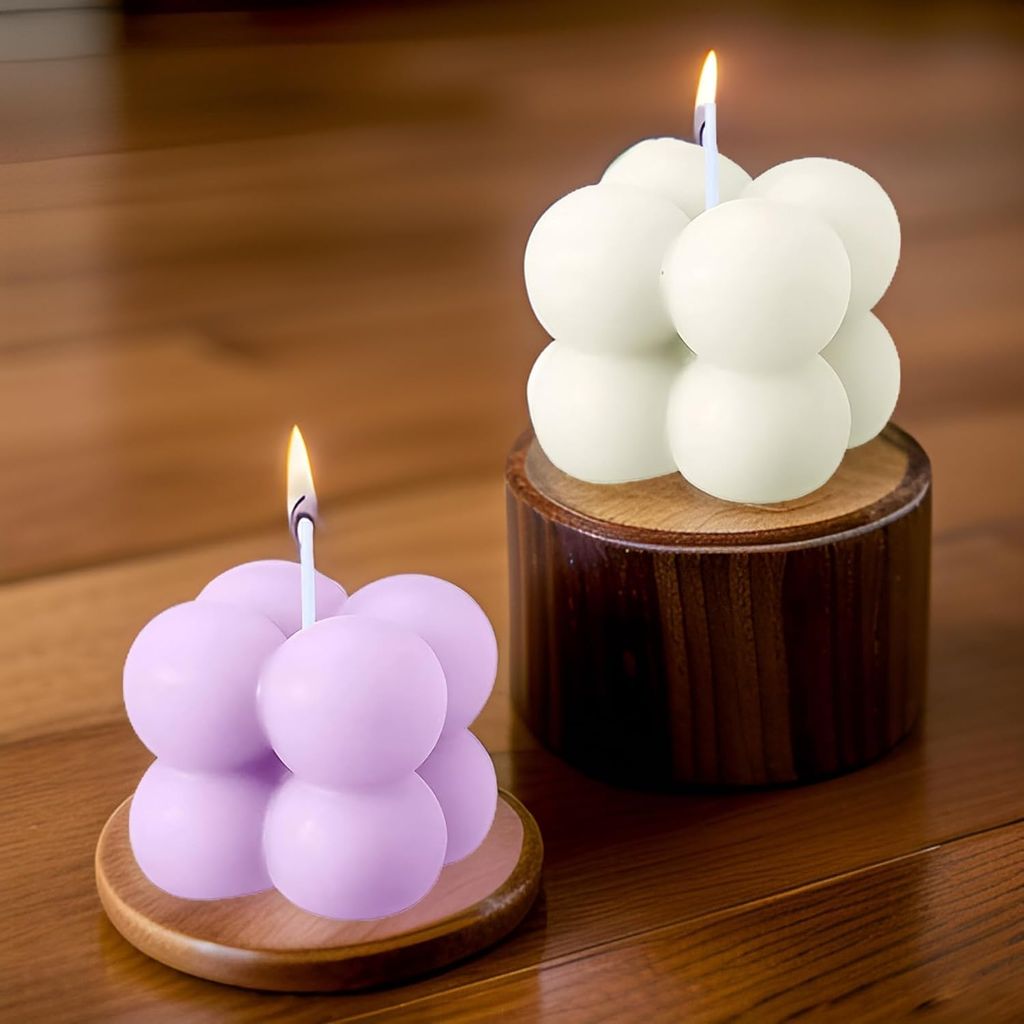 SS Enterprise Organic Soy Wax Bubble Candle for Home Decor | Scented Aromatic Fragrance Candles | Smoke-Free Pillar Candle view 2