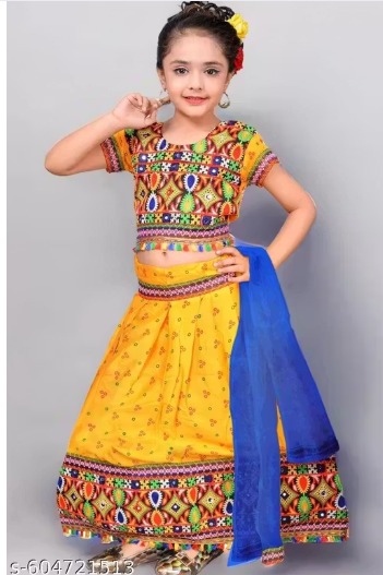 Yellow bandhani chaniya choli for girls