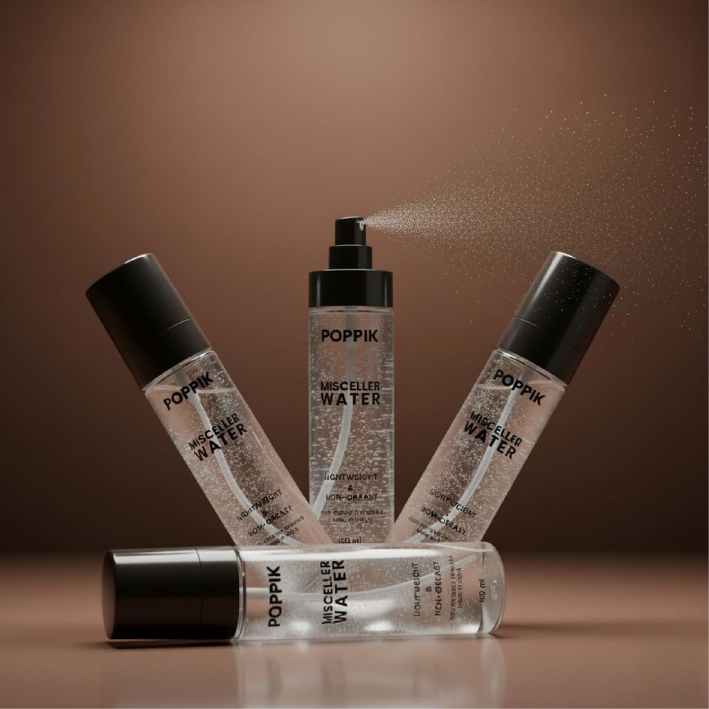 POPPIK Micellar Water, 100ml, Vegan Makeup Remover, Fragrance-Free, Non-Greasy Formula. view 2
