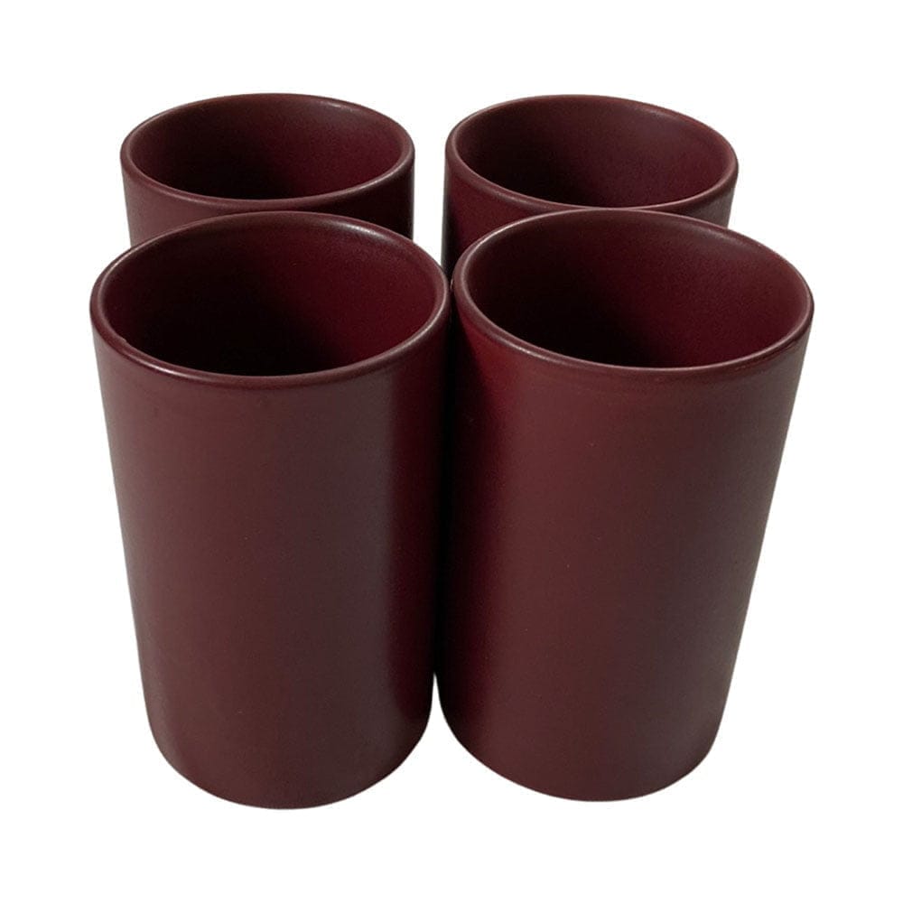 Ceramic Dining Chic Matte Maroon Ceramic Glasses Set of 4 view 2
