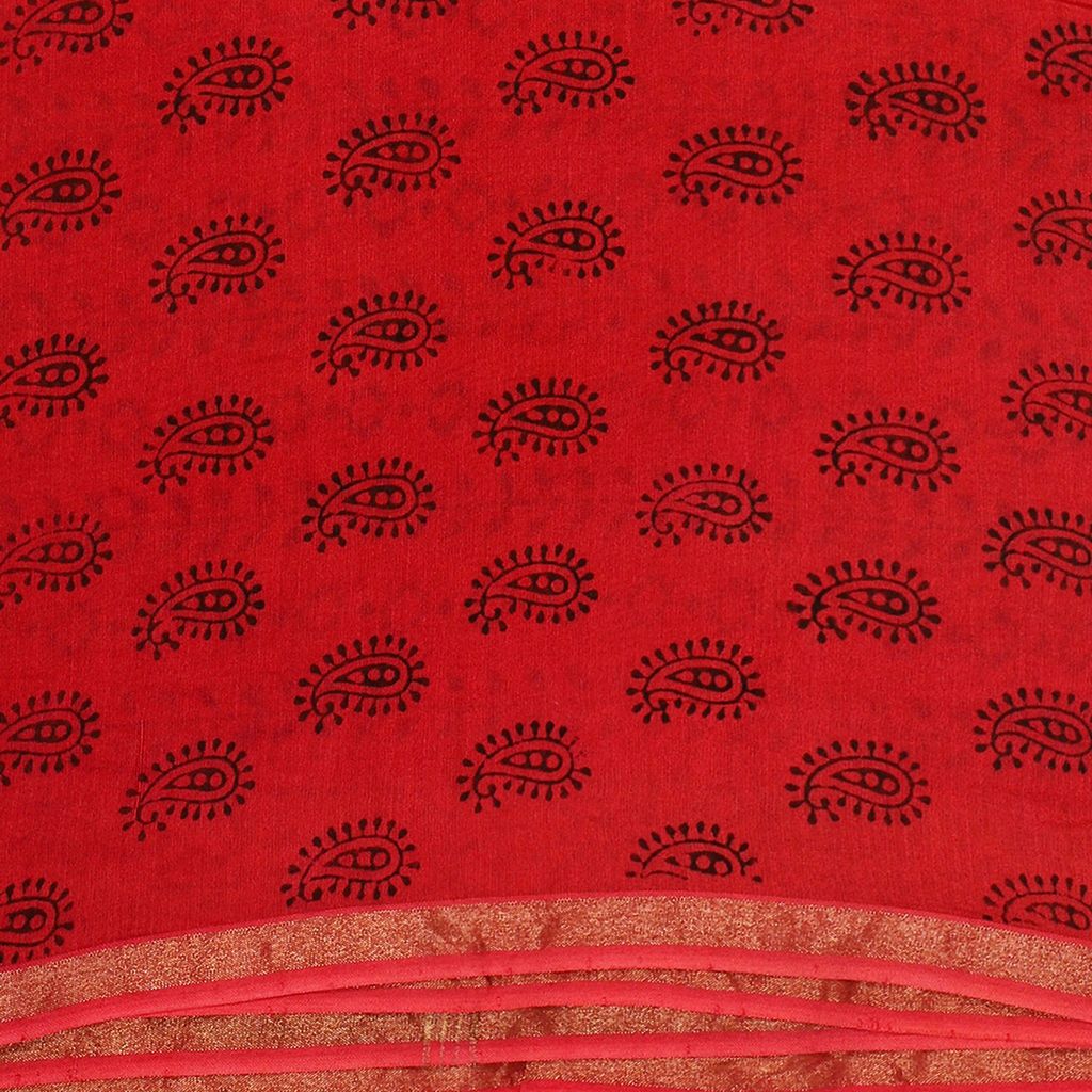 HANDLOOM CHANDERI 03 PCS BAGH PRINTED SUIT (SKU - 1RBS01260221 Suit 111) view 2