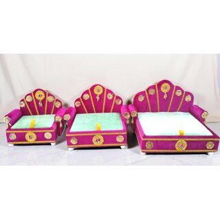 Velvet Plywood Singhasan / Couch for Deities (Small, Medium, Large) view 2