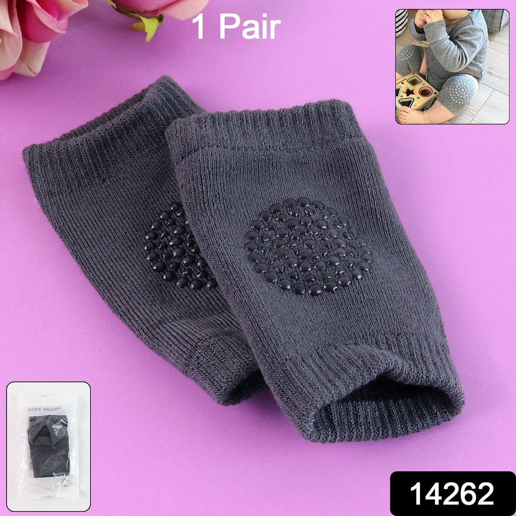 Dark Grey Toddler Wool Knit Leg Warmer (Knee Guard) view 2