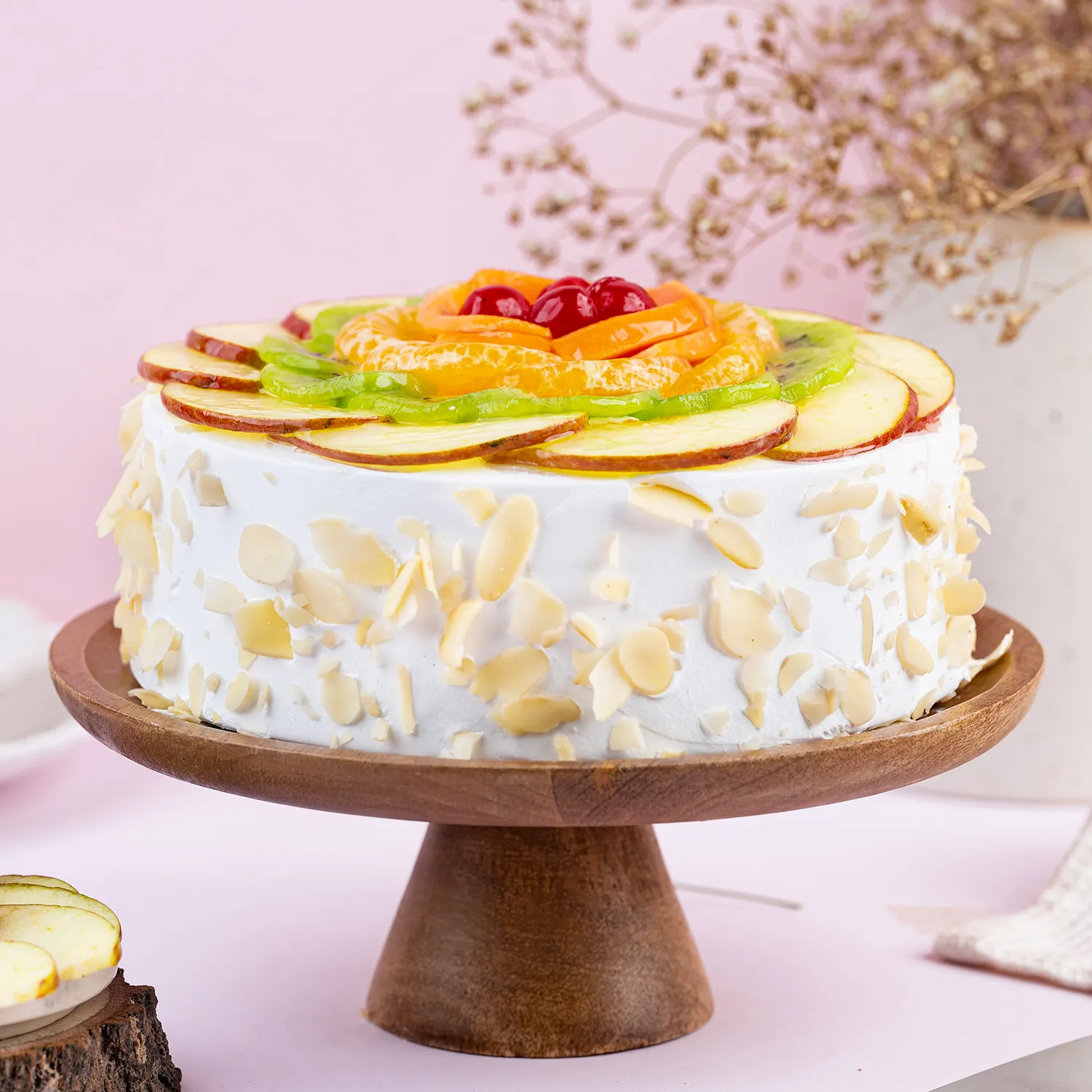 Creamy Vanilla Fruit Cake Half Kg view 2