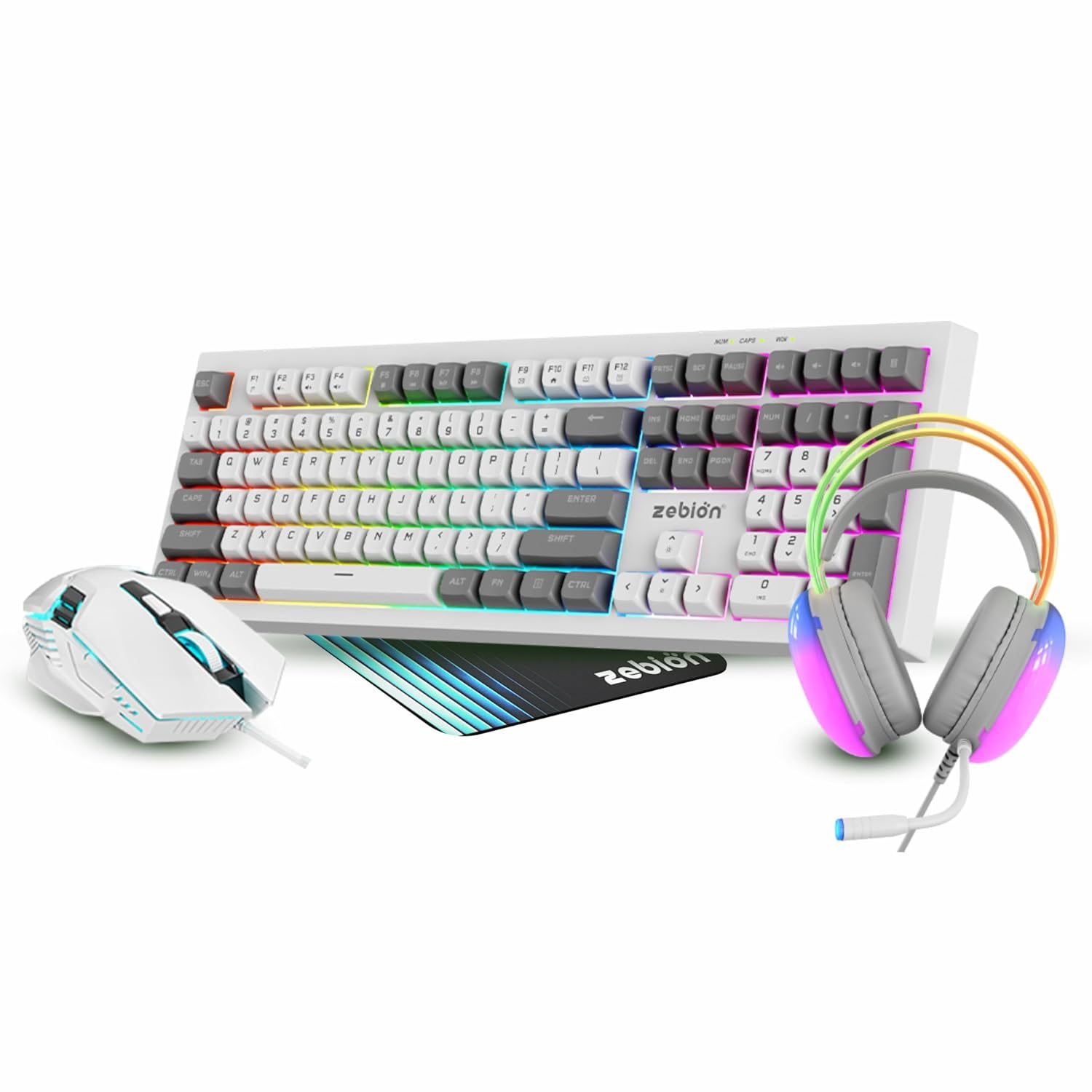 Zebion Ultima TDGK 404 RGB 4 in 1 Gaming Kit - Grey