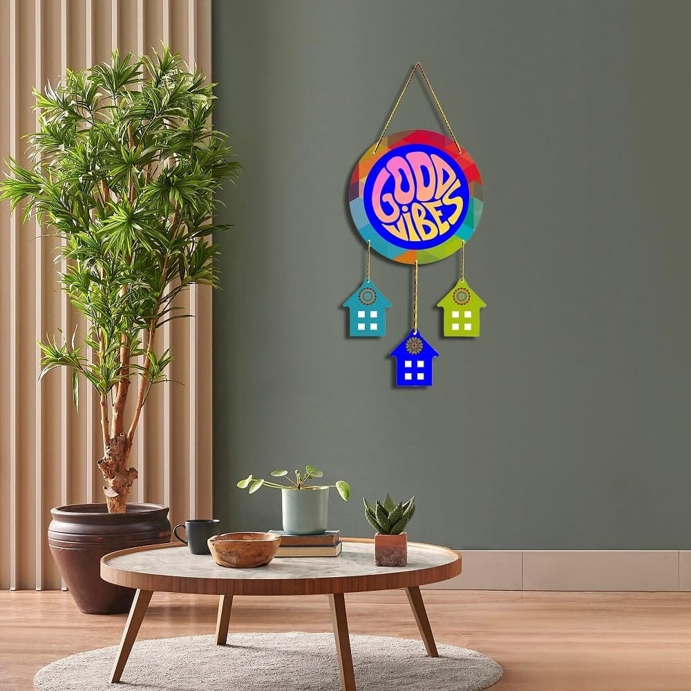 Charmor Good Vibes Decorative Wall Hanger for Home | Office | Living Room | Gifts | Bedroom | Door Hanging | Modern Wall Art | Door Hanging (WH3617) view 2