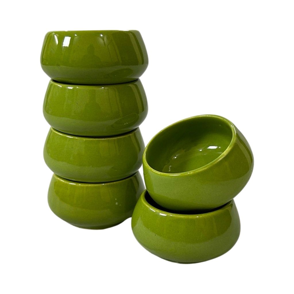 Ceramic Dining Glossy Green Ceramic 50ml Dip Bowls Set of 6 || Ketchup Bowls || Chutney Bowls view 2