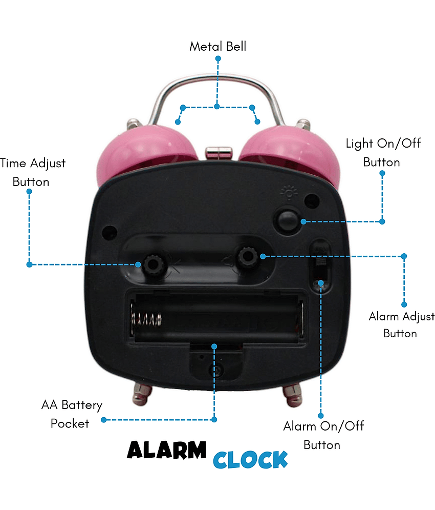 LAZYWINDOW Analog Twin Bell Alarm Clock - Pack of 1 view 2