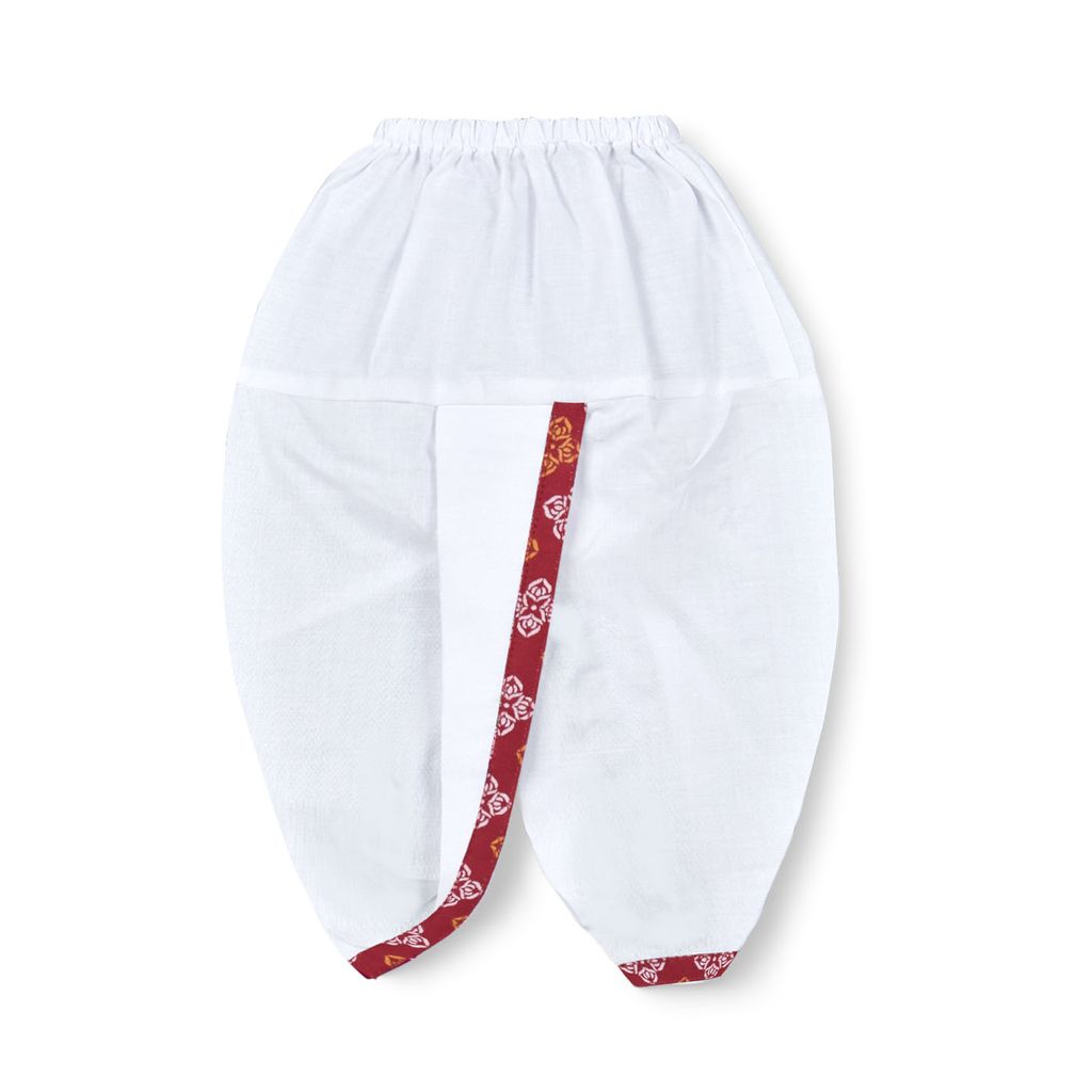 mustmom Rice Ceremony Full Sleeve Cotton Ethnic Dress Kids Lungi Dhoti Kurta Set for Boy view 2