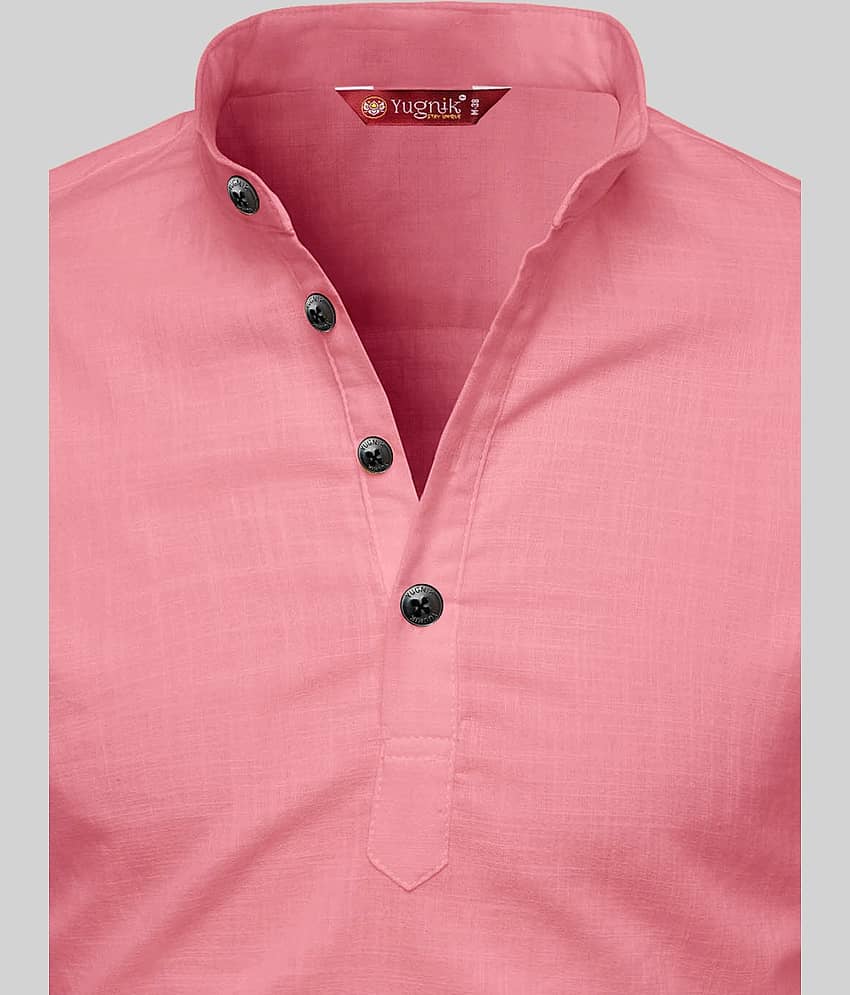 Yugnik Lime Green Cotton Men's Shirt Style Kurta ( Pack of 2 ) view 2