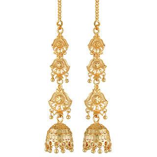 Vivastri Beautiful Gold Plated Kaan chain Earring stud Earring for Women and Girls [VIVA2713ERG] view 2