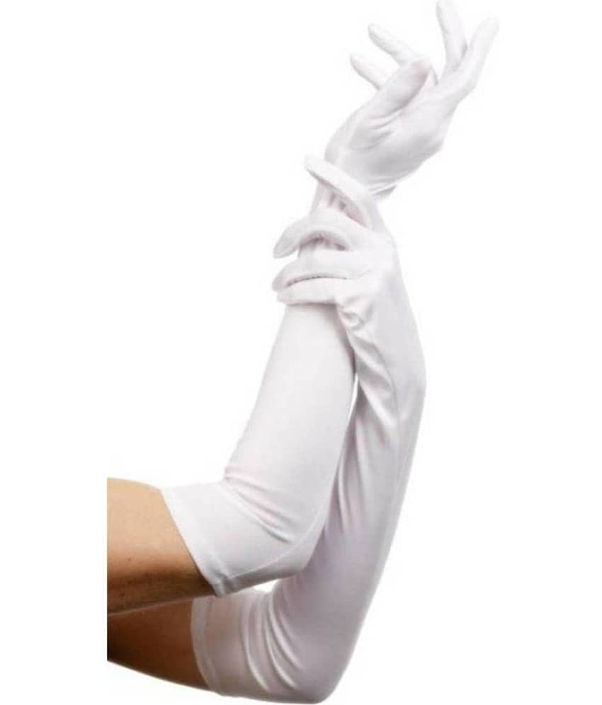 Tahiro White Cotton Protective Full Arm Sleeve Gloves - Pack Of 1